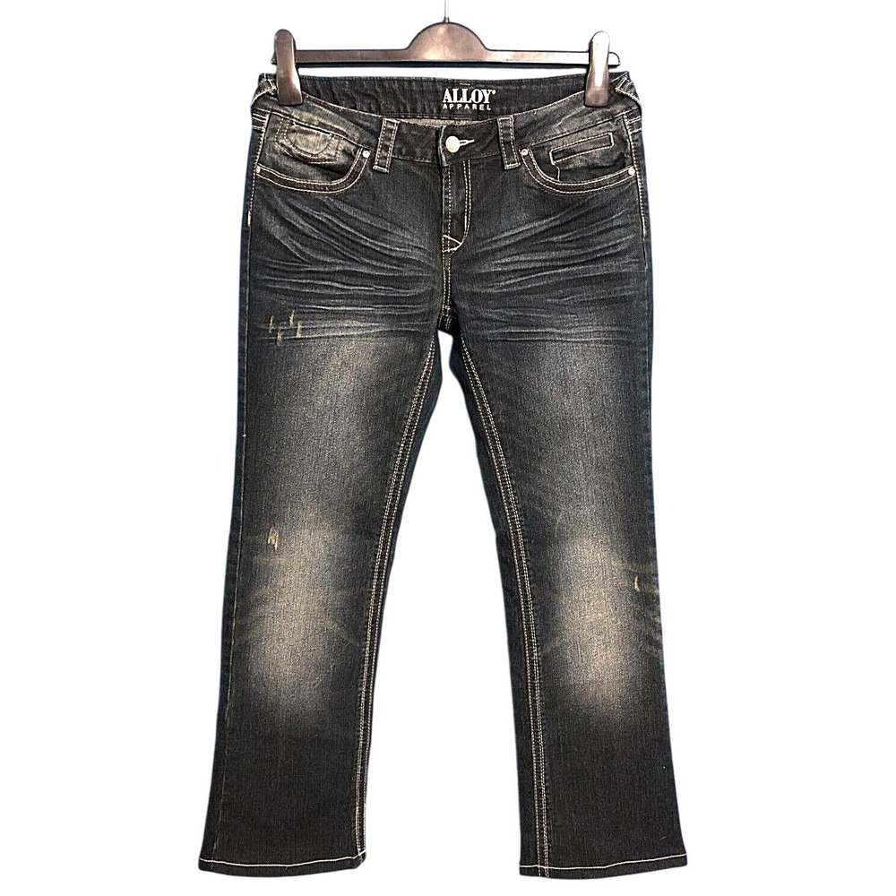 ALLOY Apparel Women's Dark Wash AVERY Boot Cut Mid-Rise Blue Denim Jeans Sz 11